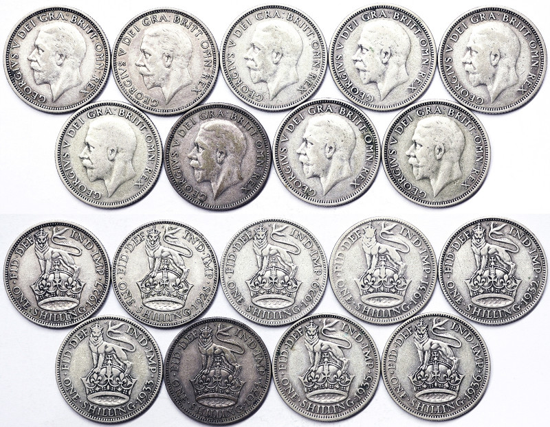 Great Britain, Kingdom, George V (1910-1936), Lot 9 pcs. 1927, 1928, 1929, 1931,...