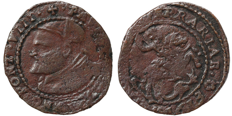 Italian States, Ferrara, Paolo V (1605-1621), Quattrino, n.d., Ferrara, Ae. 2,64...