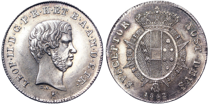 Italian States, Florence, Leopoldo II (1824-1859), Paolo, 1842, Florence, Ag. 2,...