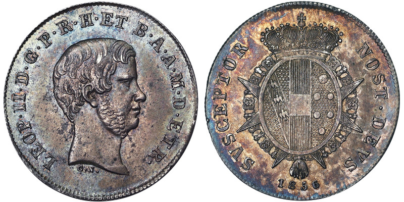 Italian States, Florence, Leopoldo II (1824-1859), Paolo, 1856, Florence, Ag. 2,...