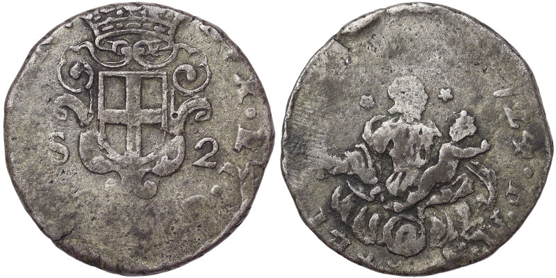 Italian States, Genoa, Republic Biennial Doges Phase III (1637-1797), 2 Soldi, 1...