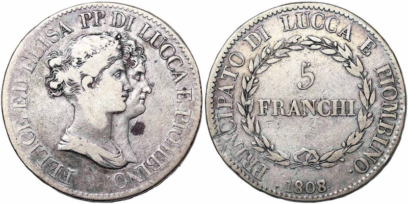 Italian States, Lucca and Piombino, Elisa Bonaparte and Felice Baciocchi (1805-1...