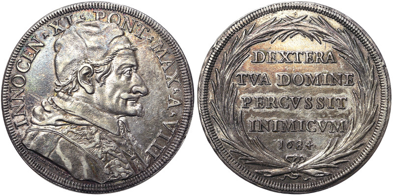 Italian States, Rome (Papal State), Innocenzo XI (1676-1689), Piastra, 1684, Rom...