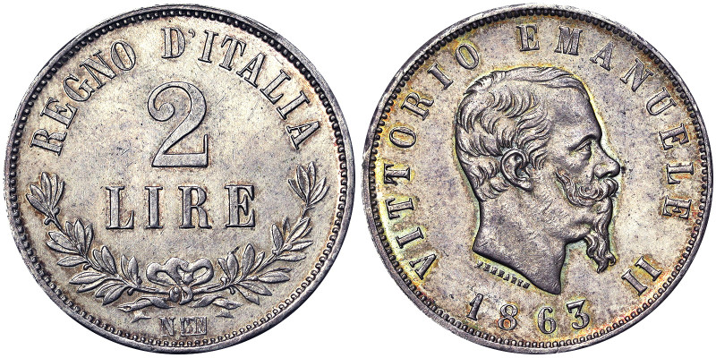 Italy, Kingdom of Italy, Vittorio Emanuele II (1861-1878), 2 Lire, 1863, Naples,...