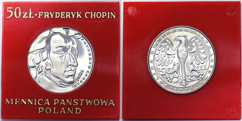 Poland, Republic (1945-date), 50 Zlotych (Pattern), 1972, Fryderyk Chopin. Ag. 1...