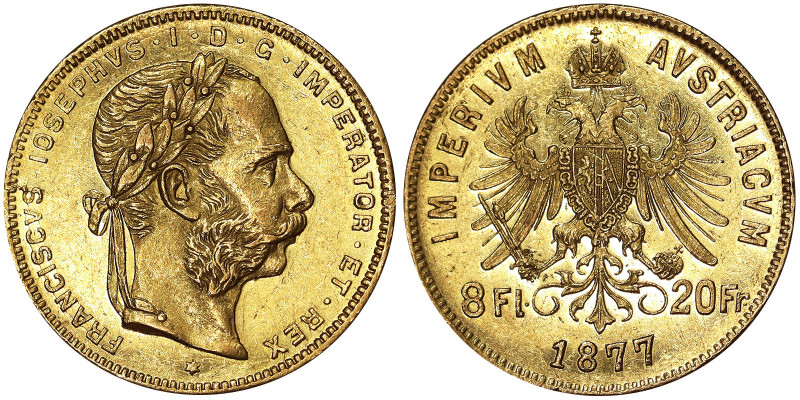 Austria, Austro-Hungarian Empire, Franz Joseph I (1848-1916), 8 Gulden (20 Franc...