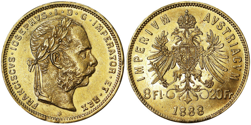 Austria, Austro-Hungarian Empire, Franz Joseph I (1848-1916), 8 Gulden (20 Franc...