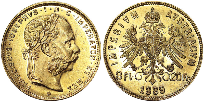 Austria, Austro-Hungarian Empire, Franz Joseph I (1848-1916), 8 Gulden (20 Franc...