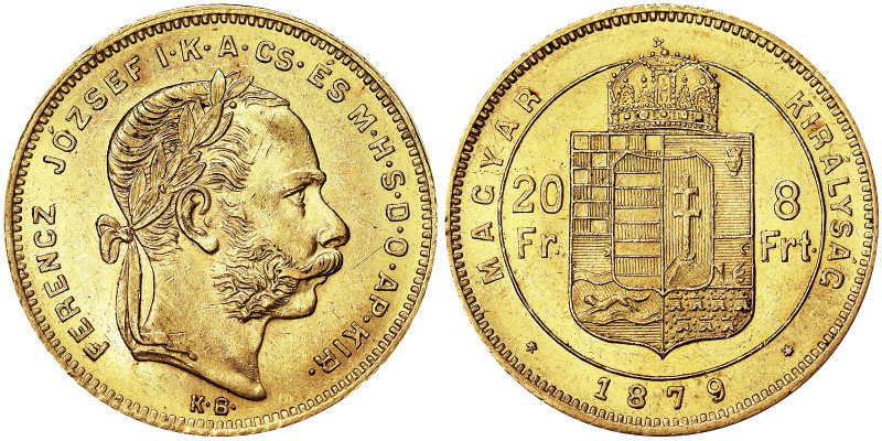 Austria, Austro-Hungarian Empire, Franz Joseph I (1848-1916), 8 Forint, 1879, Kr...