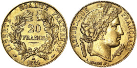 France, Second Republic (1848-1851), 20 Francs, 1851, A Paris, Au. 6,45 g, Fr. 566, XF