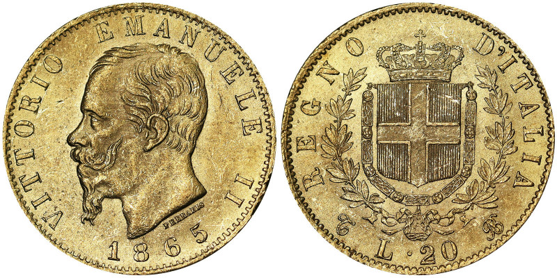 Italy, Kingdom of Italy, Vittorio Emanuele II (1861-1878), 20 Lire, 1865, Turin,...