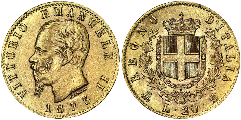 Italy, Kingdom of Italy, Vittorio Emanuele II (1861-1878), 20 Lire, 1873, Milan,...