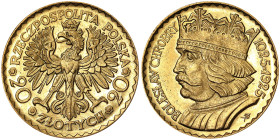 Poland, First Republic (1916-1939), 20 Zlotych, 1925, Au. 6,45 g, R, Fr. 115, UNC