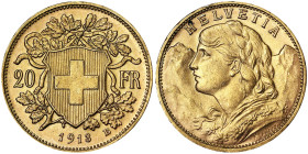 Switzerland, Swiss Confederation (1848-date), 20 Francs, 1913, Au. 6,45 g, Fr. 499, XF+