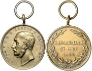 Deutsche Ausgaben bis 1945. 
Hannover. Langensalza-Medaille (1866), Messing, im Rand gepunzter Trägername "F. BODE I.". OEK&nbsp;749. ohne Band. 

...