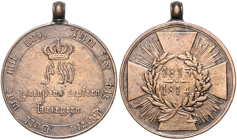 Deutsche Ausgaben bis 1945. 
Preußen, Königreich. Kriegsdenkmünze 1813/1814, Br...