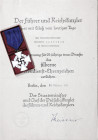 Deutsche Ausgaben bis 1945. 
Deutsches Reich. Treudienst-Ehrenzeichen 2. Stufe für 25 Jahre, Buntmetall versilbert. OEK&nbsp;3524. im OE, mit VU v. 2...