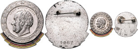 Ausgaben der DDR. 
Nationale Front. 
Ernst-Moritz-Arndt-Medaille, 2. Form, Rs. ohne Schrift, Silber ("900" gepunzt), eingeschlagene VNr. 1867, mit z...
