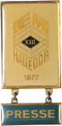 Ausgaben der DDR. 
Sportorganisationen. 
Deutscher Box-Verband d. DDR (DBV). XXII. Box-EM Halle 1977, Veranstalt.-Abz., Funktionsabz. "Presse" (bei ...