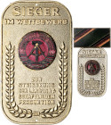 Ausgaben der DDR. 
Staatsrat, Ministerrat und Ministerien. 
Ministerium f. Land-, Forst- u. Nahrungsgüterwirtschaft. Med. "Sieger im Wettbewerb zur ...