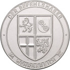 Ausgaben der BRD. 
Bundeswehr. Ehrenplakette des Befehlshabers im Wehrbereich IV o.J. (vor 2001), einseit., Buntmet. matt versilb., 60 mm, Rs. Herst....