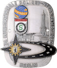 Motorsportplaketten. 
Berlin. 34. Internationale Polizei-Sternfahrt 1980, Bro. versilb., farbig lack., 99 x 82 mm, Signets von "Internat. Police Moto...