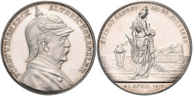 Deutsche Medaillen. 
Personenmedaillen. 
Bismarck, Otto v. (1815-1898). Silbermed. 1898, unsign. (v. Oertel), auf den Tod des Altreichskanzlers, Brb...