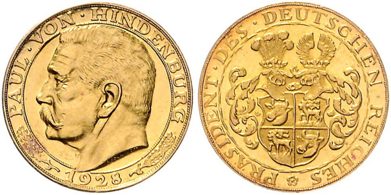 Deutsche Medaillen. 
Personenmedaillen. 
Hindenburg, Paul v. (1847-1934). Gold...