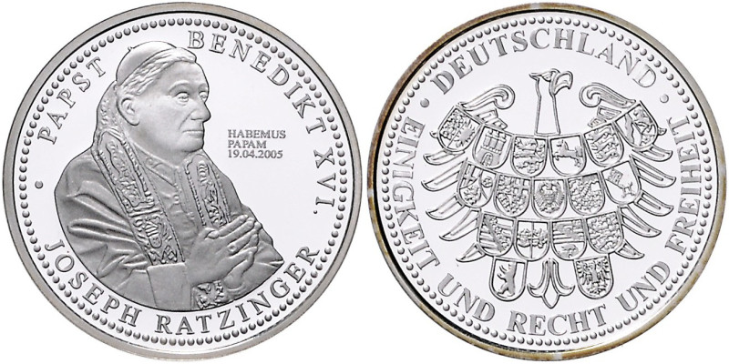 Deutsche Medaillen. 
Personenmedaillen. 
Ratzinger, Joseph (1927-2022). Feinsi...