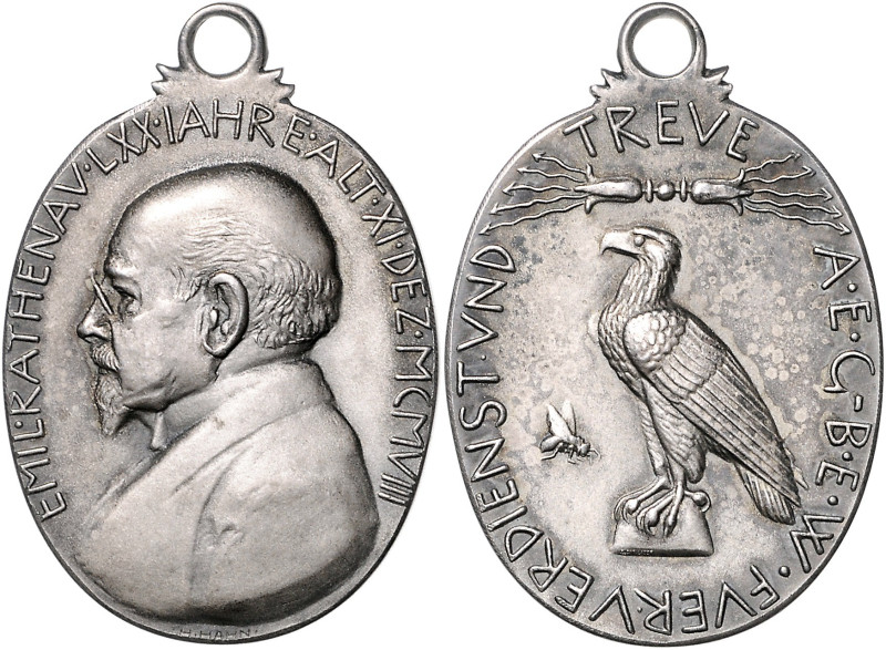 Deutsche Medaillen. 
Berlin. 
Silberne Rathenau-Medaille der AEG o.J. (gestift...