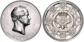 Deutsche Medaillen. 
Brandenburg-Preußen. 
Friedrich Wilhelm IV. 1840-1861. Silbermed. 1840 (gepr. 1840-50), Huldigung in Berlin, von K. Fischer/C. ...