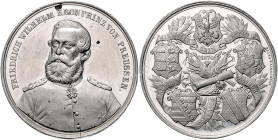 Deutsche Medaillen. 
Brandenburg-Preußen. 
Wilhelm I. 1861-1888. Zinnmed. 1870, v. Drentwett & Peter, auf den Krieg gegen Frankreich, uniform. Brb. ...
