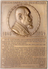 Deutsche Medaillen. 
Württemberg. 
Wilhelm II. 1891-1918. Einseitige Bronzeplakette 1921, v. Mayer & Wilhelm, Stuttg., auf seinen Tod, Brb. re. in s...