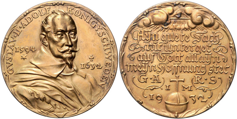 Medaillen von Karl Goetz. 
Bronzemed. 1932, 300. Todestag König Gustav Adolfs v...