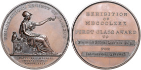 Medaillen zu Welt-, Industrie- u. Gewerbeausstellungen. 
Glasgow. Ausstellung 1880 der Philosophical Society of Glasgow. "First Class Award", von D. ...