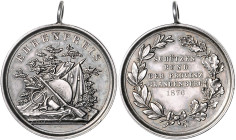 Schützenmedaillen. 
Brandenburg (Provinz). Drei Med. des Schützenbundes d. Prov. Brandenburg: Silb. Ehrenpreismed. mit Gravur "1876" (von G. Loos, 34...