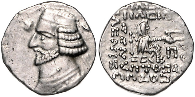 Münzen der griechischen Welt. 
Parthia/Arsakiden. 
Orodes II., 57-38 vdZ. Drac...