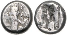 Münzen der griechischen Welt. 
Persia/Achaemeniden. 
Sardes. Zeit ab Artaxerxes III. bis Darios III. (350-333 vdZ), Siglos, 14,9 mm, 5,41 g, bekrönt...