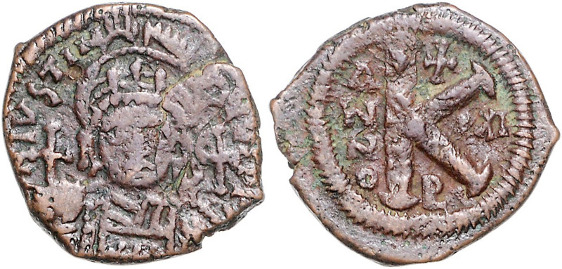 Byzantinische Münzen. 
Justinianus I., 527-565. Halbfollis, 11,36 g, Jahr XI, C...