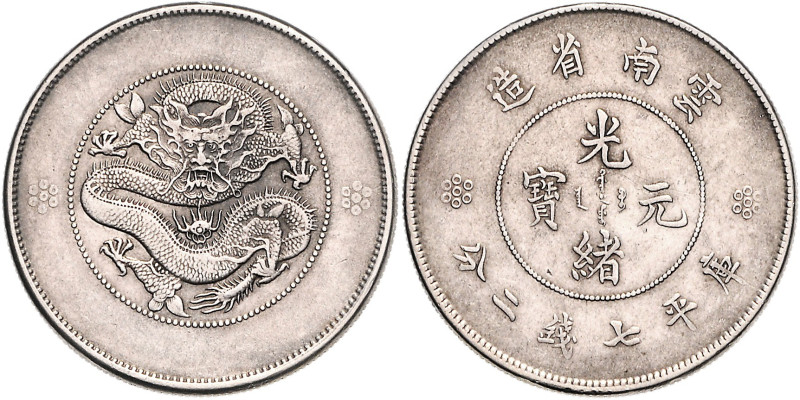 China-Republik. 
50 Cents o.J. (1911-15), Drache mit zwei Ringen unter der Perl...