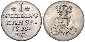 Dänemark. 
Frederik VI. 1808-1839. 1 Skilling 1808 M.F., Altona. KM&nbsp;662, Schön&nbsp;13. . 

stfr