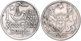 Danzig, Freie Stadt. 
1 Gulden 1923. Jaeger&nbsp;D&nbsp;7. . 

f. vz