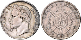 Frankreich. 
Napoleon III. 1852-1870. 11 Münzen (davon 4 Stück Silber): 1 Centime 1854 A u. 1862 BB, 2 Cent. 1853 BB u. 1861 BB, 5 Cent. 1864 BB, 10 ...