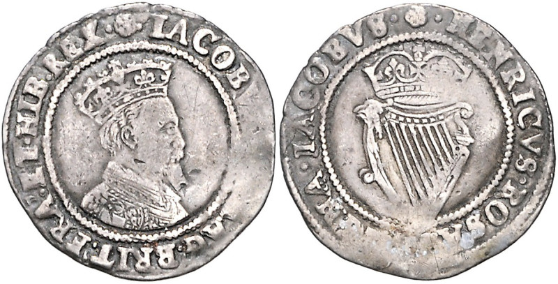 Irland. 
James I. 1603-1626. Shilling o.J. (1605-06), Mzz. Rose (Tower Mint, Lo...