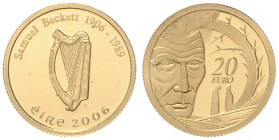 Irland. 
Rep. seit 1937. 20 Euro 2006, GOLD (1/25 oz fein), Samuel Beckett. KM&nbsp;46. mehrwertsteuerbefreit, in Kapsel. 

PP