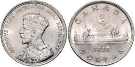 Kanada. 
George V. 1910-1936. 1 Dollar 1935, Silber, 25-jähr. Thronjubiläum. Schön&nbsp;29, KM&nbsp;30. . 

stfr