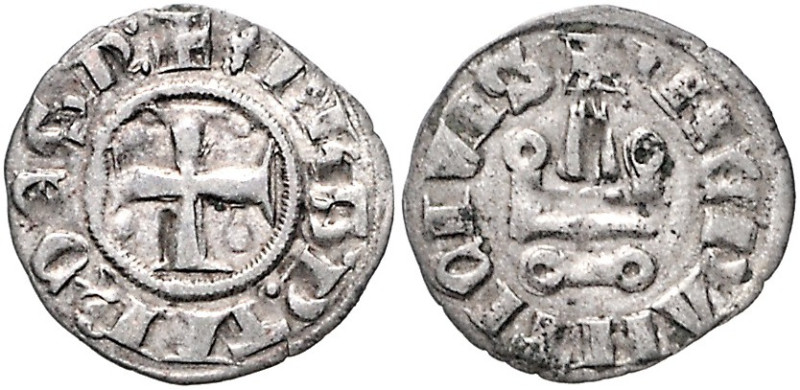 Kreuzfahrerstaaten. 
Epirus (Despotat). 
Philippe de Taranto 1294-1313. Denar ...
