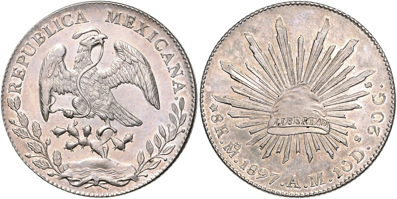 Mexiko. 
Zweite Republik 1867-1905. 8 Reales 1897 Mo AM, Mexiko City, Silber. K...