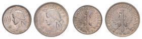 Polen. 
Zweite Republik 1918-1939. 1 Zloty 1925 u. 2 Zlote 1924, Mzz. Fackel (Paris), beide Silber. Par.&nbsp;107b&nbsp;u.&nbsp;109a, Schön&nbsp;11.2...