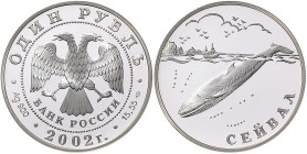 Russland. 
Russische Föderation seit 1991. 1 Rubel 2002, Silber, Serie "Rotes Buch", Seiwal. Par.&nbsp;657, KM&nbsp;749. in Orig.-Kapsel. 

PP